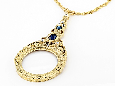 Crystal Gold-Tone Magnifier Necklace