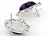 Crystal & Glass Accents Silver-Tone Button Earrings