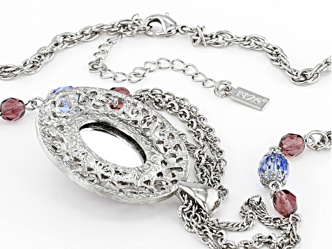 Crystal & Glass Accents Silver-Tone Necklace