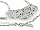 Crystal Silver-Tone Bib Necklace