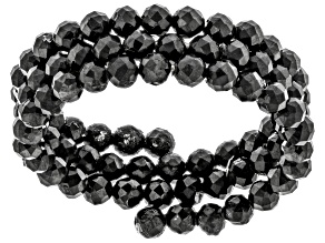 Black Spinel Stainless Steel Adjustable Wrap Ring