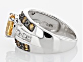 Yellow Citrine Rhodium Over Sterling Silver Ring 1.99ctw