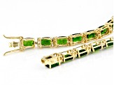 Green Chrome Diopside 18k Yellow Gold Over Sterling Silver Bracelet 17.88ctw