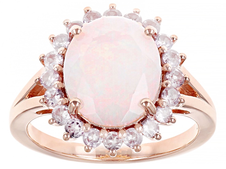 Multi-Color Ethiopian Opal 18k Rose Gold Over Sterling