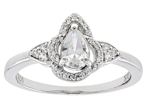 White Zircon Rhodium Over Sterling Silver Ring 0.57ctw