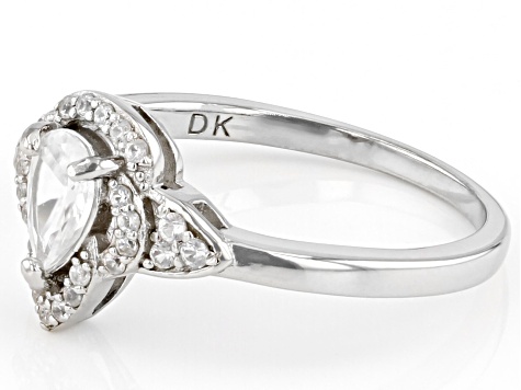 White Zircon Rhodium Over Sterling Silver Ring 0.57ctw