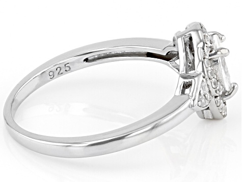 White Zircon Rhodium Over Sterling Silver Ring 0.57ctw