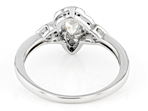 White Zircon Rhodium Over Sterling Silver Ring 0.57ctw