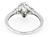 White Zircon Rhodium Over Sterling Silver Ring 0.57ctw