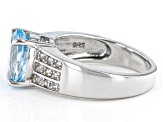 Sky Blue Topaz Rhodium Over Sterling Silver Ring 3.02ctw