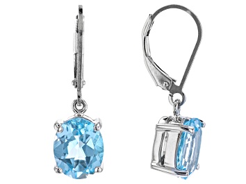 Picture of Sky Blue Topaz Rhodium Over Sterling Silver Dangle Earrings 5.60ctw