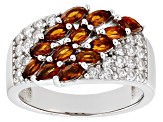 Orange Madeira Citrine Rhodium Over Sterling Silver Ring 1.64ctw