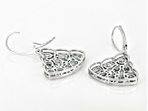Blue Aquamarine Rhodium Over Sterling Silver Earrings 4.69ctw