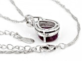 Red Indian Ruby Rhodium Over Sterling Silver Pendant With Chain 3.64ctw