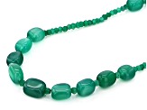 Green Onyx Rhodium Over Sterling Silver Necklace