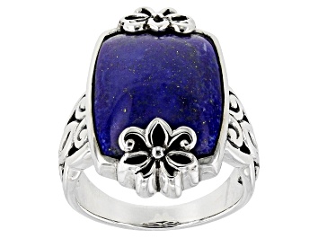 Picture of Blue Lapis Lazuli Oxidized Sterling Silver Ring 18x13mm