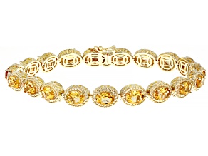 Yellow Citrine 18K Yellow Gold Over Sterling Silver Bracelet 10.84ctw