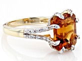 Orange Madeira Citrine 18K Yellow Gold Over Silver Ring 3.85ctw