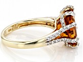 Orange Madeira Citrine 18K Yellow Gold Over Silver Ring 3.85ctw