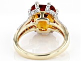 Orange Madeira Citrine 18K Yellow Gold Over Silver Ring 3.85ctw