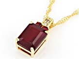 Red Mahaleo® Ruby 18K Yellow Gold Over Sterling Silver Pendant With Chain 3.08ctw