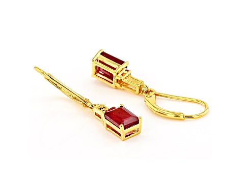 Red Mahaleo® Ruby 18K Yellow Over Sterling Silver Dangle Earrings 2.31ctw