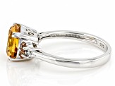 Golden Citrine Rhodium Over Sterling Silver Ring 1.95ctw