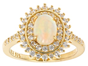 Multicolor Opal 18K Yellow Gold  Over Sterling Silver Ring 1.84ctw