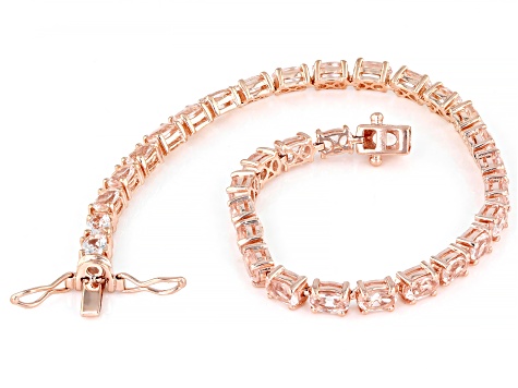 Designer top TGGC Morganite Rose Gold Vermeil Sterling Silver Tennis Bracelet