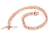 Pink Morganite 18K Rose Gold Over Sterling Silver Tennis Bracelet 5.98ctw