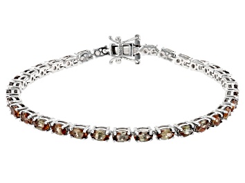 Picture of Andalusite Rhodium Over Sterling Silver Tennis Bracelet 7.40ctw