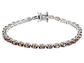 Andalusite Rhodium Over Sterling Silver Tennis Bracelet 7.40ctw