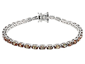 Picture of Andalusite Rhodium Over Sterling Silver Tennis Bracelet 7.40ctw