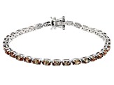 Andalusite Rhodium Over Sterling Silver Tennis Bracelet 7.40ctw