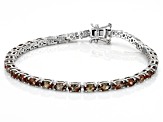 Andalusite Rhodium Over Sterling Silver Tennis Bracelet 7.40ctw