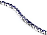 Iolite Rhodium Over Sterling Silver Tennis Bracelet 7.40ctw