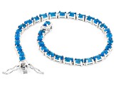 Neon Apatite Rhodium Over Sterling Silver Tennis Bracelet 6.27ctw