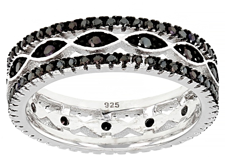 Black Spinel Rhodium Over Sterling Silver Eternity Band Black Spinel Rhodium Over Sterling Silver Eternity Band