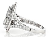 White Diamond 900 Platinum Cluster Ring 2.00ctw