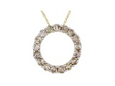 Candlelight Diamonds™ 10k Yellow Gold Circle Pendant With 18" Rope Chain 1.00ctw