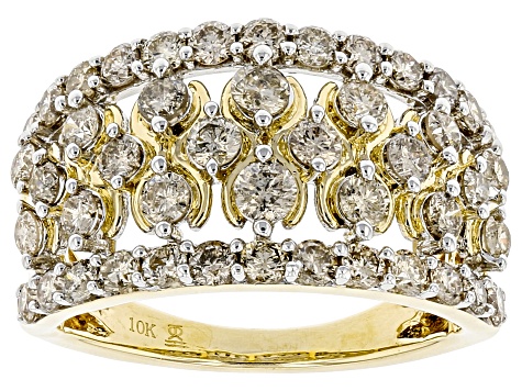 Candlelight Diamonds™ 10k Yellow Gold Wide Band Ring 1.50ctw