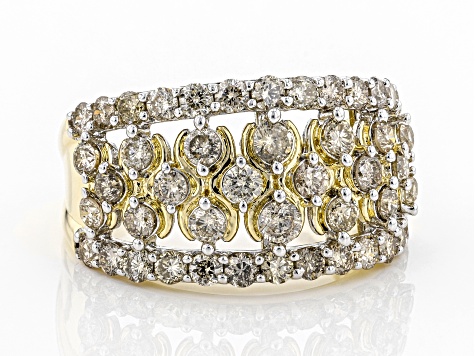 Candlelight Diamonds™ 10k Yellow Gold Wide Band Ring 1.50ctw