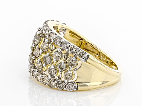 Candlelight Diamonds™ 10k Yellow Gold Wide Band Ring 1.50ctw