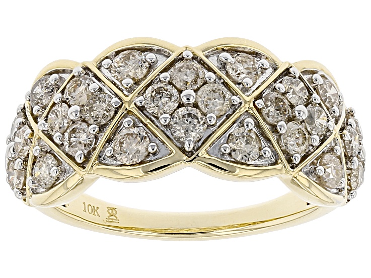 Diamond 10k Yellow Gold Wide Band Ring 1.00ctw - ODG050 | JTV