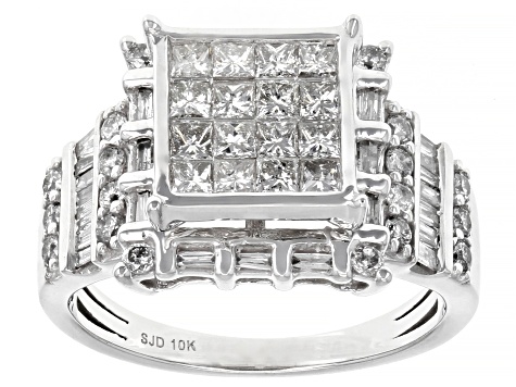 White Diamond 10k White Gold Quad Ring 1.15ctw - ODG057 | JTV.com