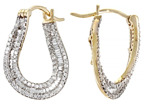 95ctw 10k earrings diamond inside yellow gold jtv