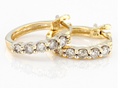 Candlelight Diamonds™ 10k Yellow Gold Huggie Hoop Earrings 0.33ctw ...