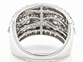 White Diamond 900 Platinum Wide Band Ring 2.00ctw