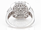 White Diamond 10k White Gold Cluster Ring 1.00ctw