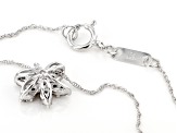 White Diamond 10k White Gold Floral Pendant With 18" Rope Chain 0.25ctw